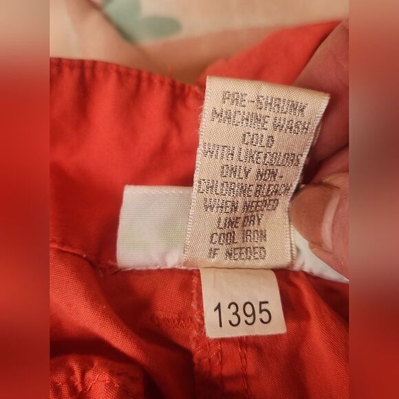 Lulu-B 10 Coral Red Full Length Roll Up Zipper Cargo Women’s Pants - Picture 14 of 14